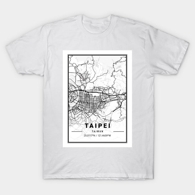 Taipei Light City Map T-Shirt by tienstencil